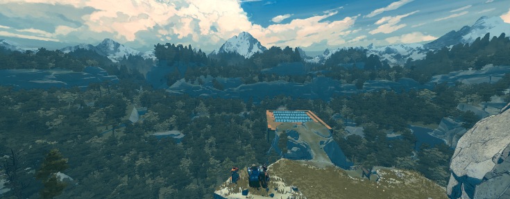 Vista aérea de un campamento en la montaña