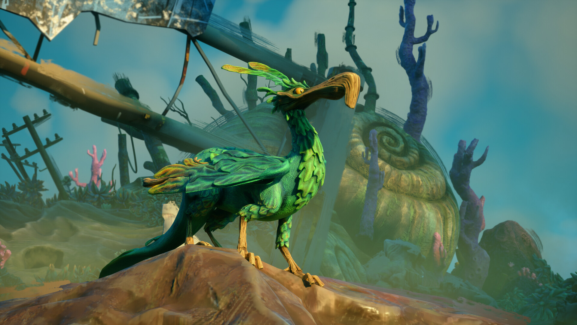 Una criatura vegetal gigante en uno de los escenarios de Keeper