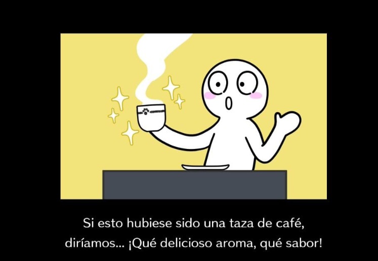 Escena final de un minijuego ambientado en una cafetería